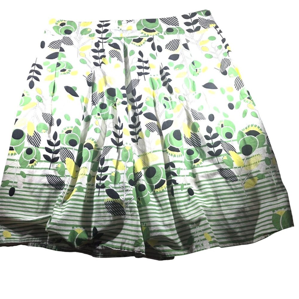 Floral A-Line Skirt XL Cotton Lined Back Zipper boho fairy cottage Elementz